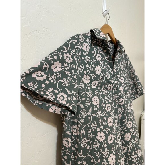 Lands End Woman Floral Top Sz L Aloha Hawaiian Travel Beachy Vacay Resort Casual - Picture 10 of 14
